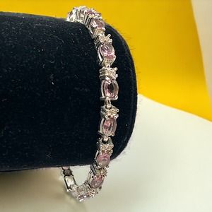 Vintage Avon Faux Amethyst & Rhinestones Tennis Bracelet!